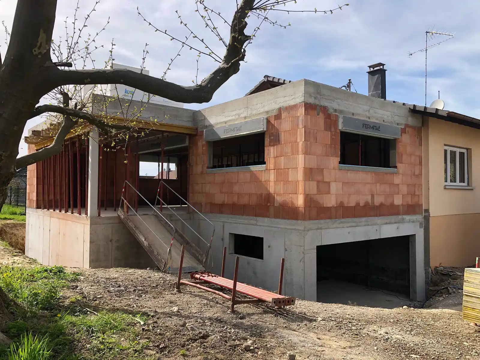 Extension en maçonnerie et béton armé d’une maison d’habitation à Steinsoultz proche de Waldighofen