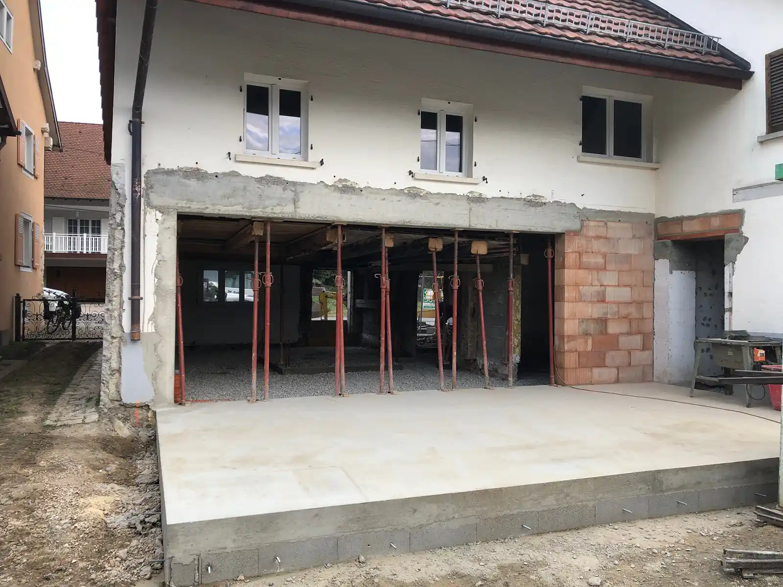 Création d’ouverture, renforcement par poutre béton à Raedersdorf proche de Oltingue
