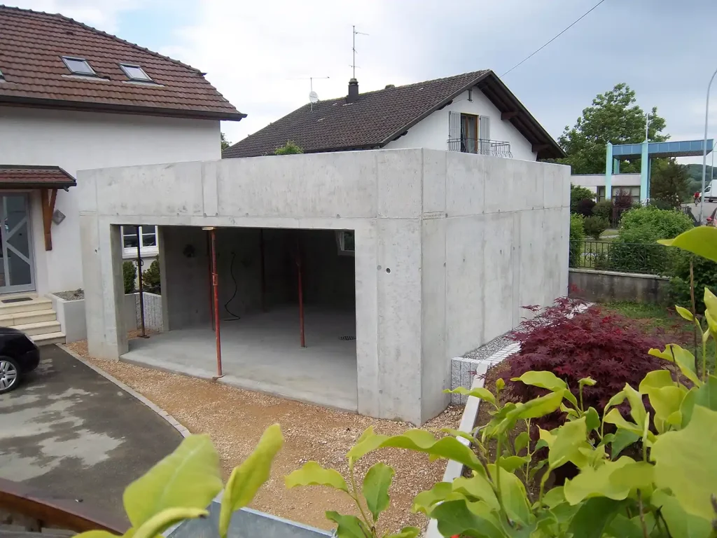 Extension de garage avec maçonnerie béton à Lutter proche de Raedersdorf
