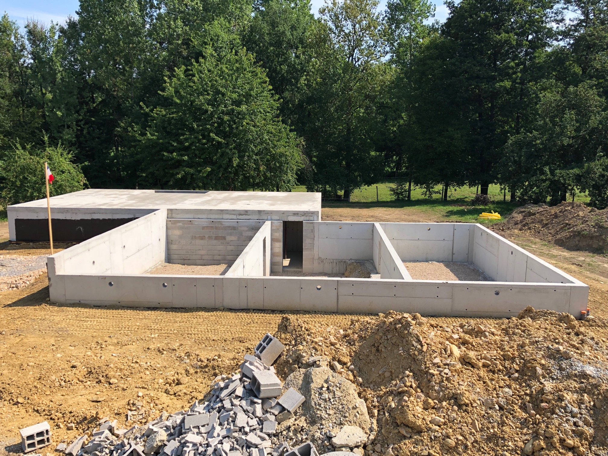 Réalisation d&rsquo;un soubassement en béton armé pour maison ossature bois à Seppois le Bas proche de Hirsingue
