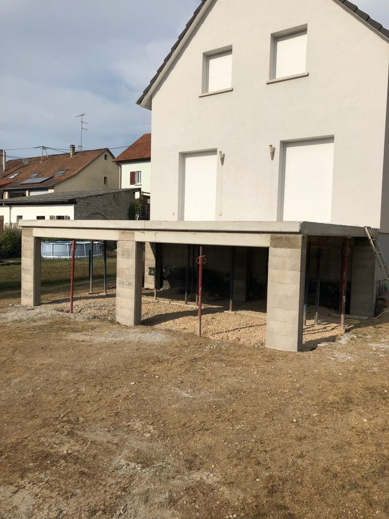 Extension de terrasse en béton armé à Oltingue proche de Waldighoffen