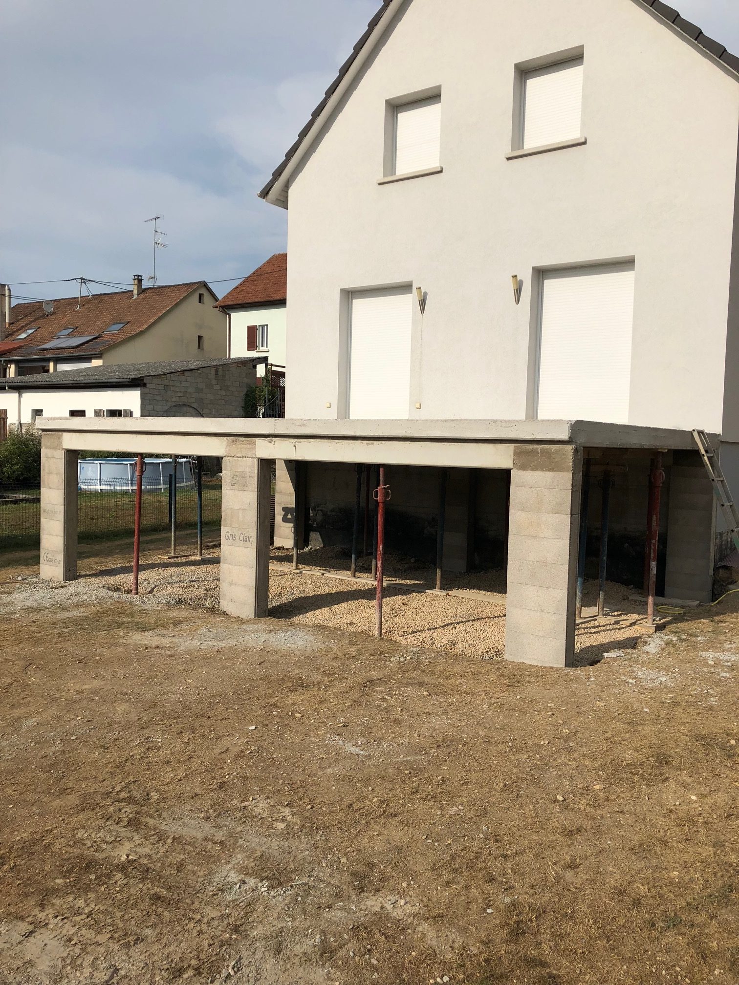 Extension de terrasse en béton armé à Oltingue proche de Waldighoffen