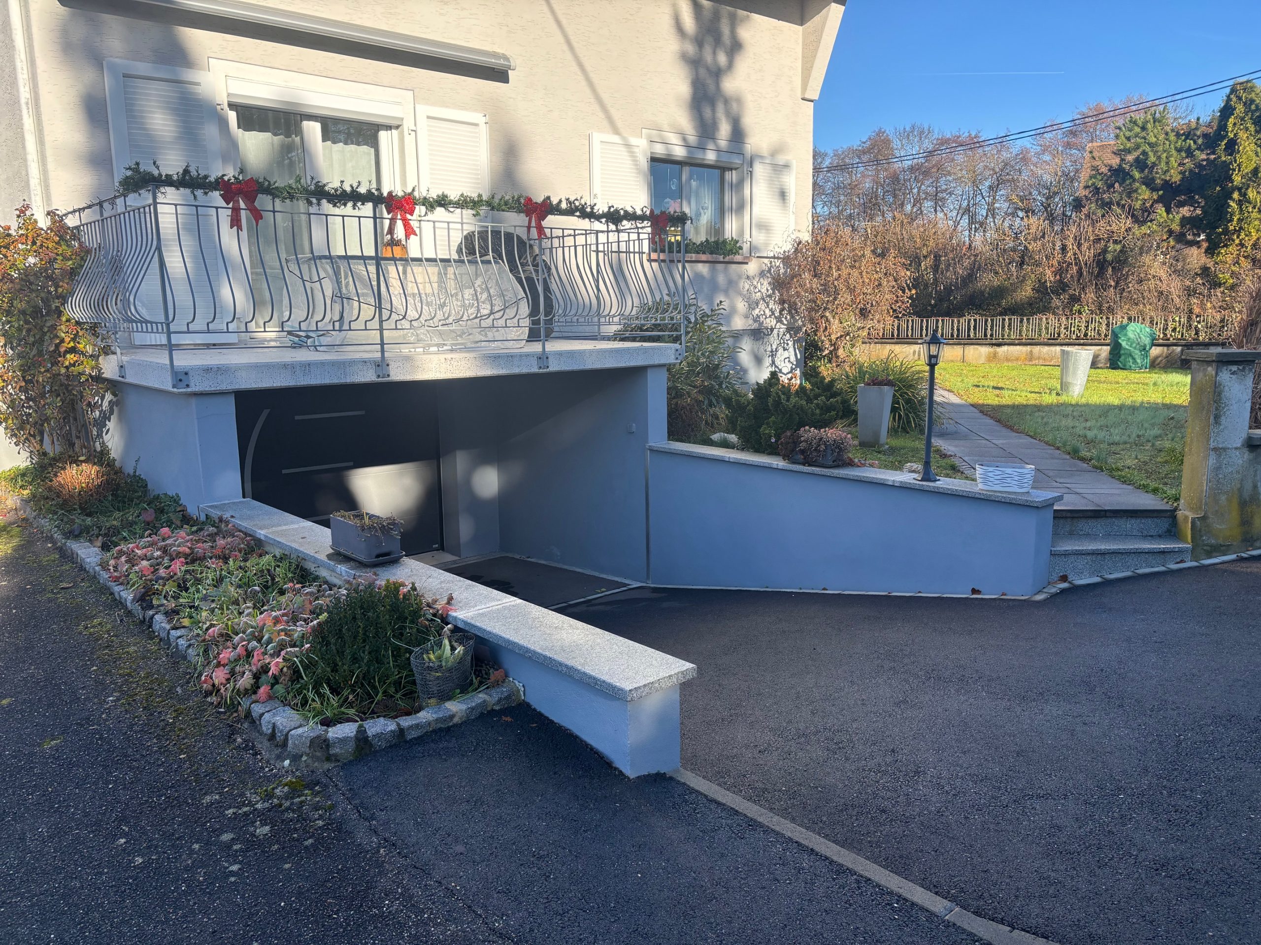 Réalisation d&rsquo;un mur de soutènement et terrasse en béton armé, nouvel accès garage à Oltingue proche de Ferrette