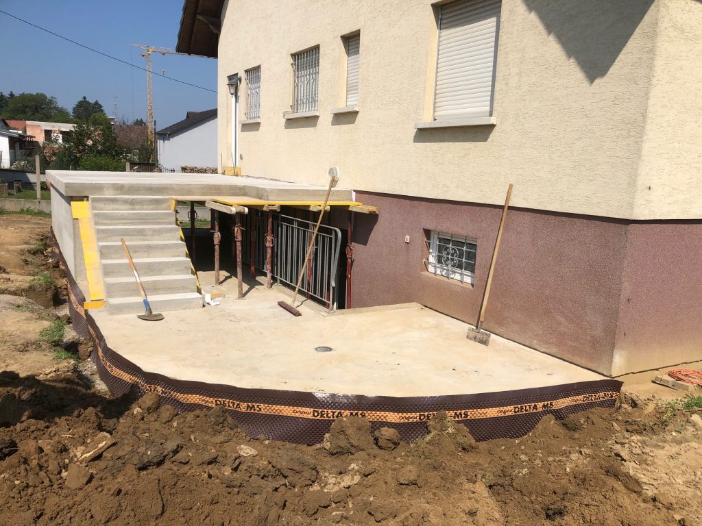 Réalisation d&rsquo;une terrasse et escalier d&rsquo;accès en béton armé à Wittersdorf proche de Altkirch