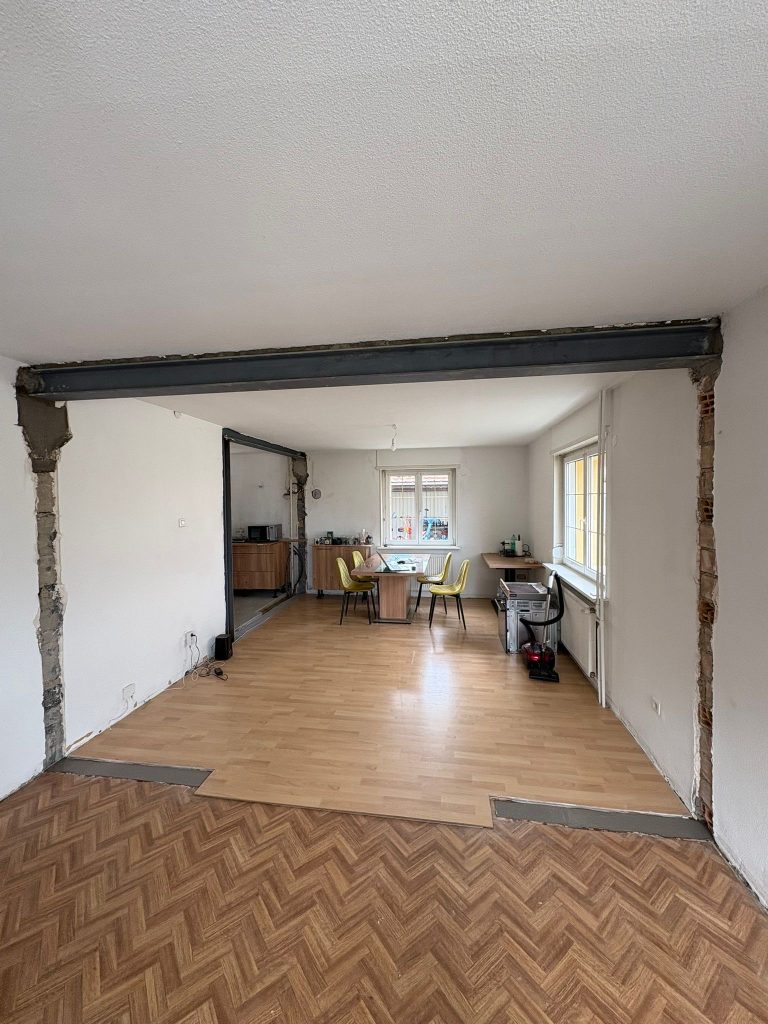Démolition de mur porteur, fourniture et pose de poutre métallique à Hésingue proche de Saint-Louis