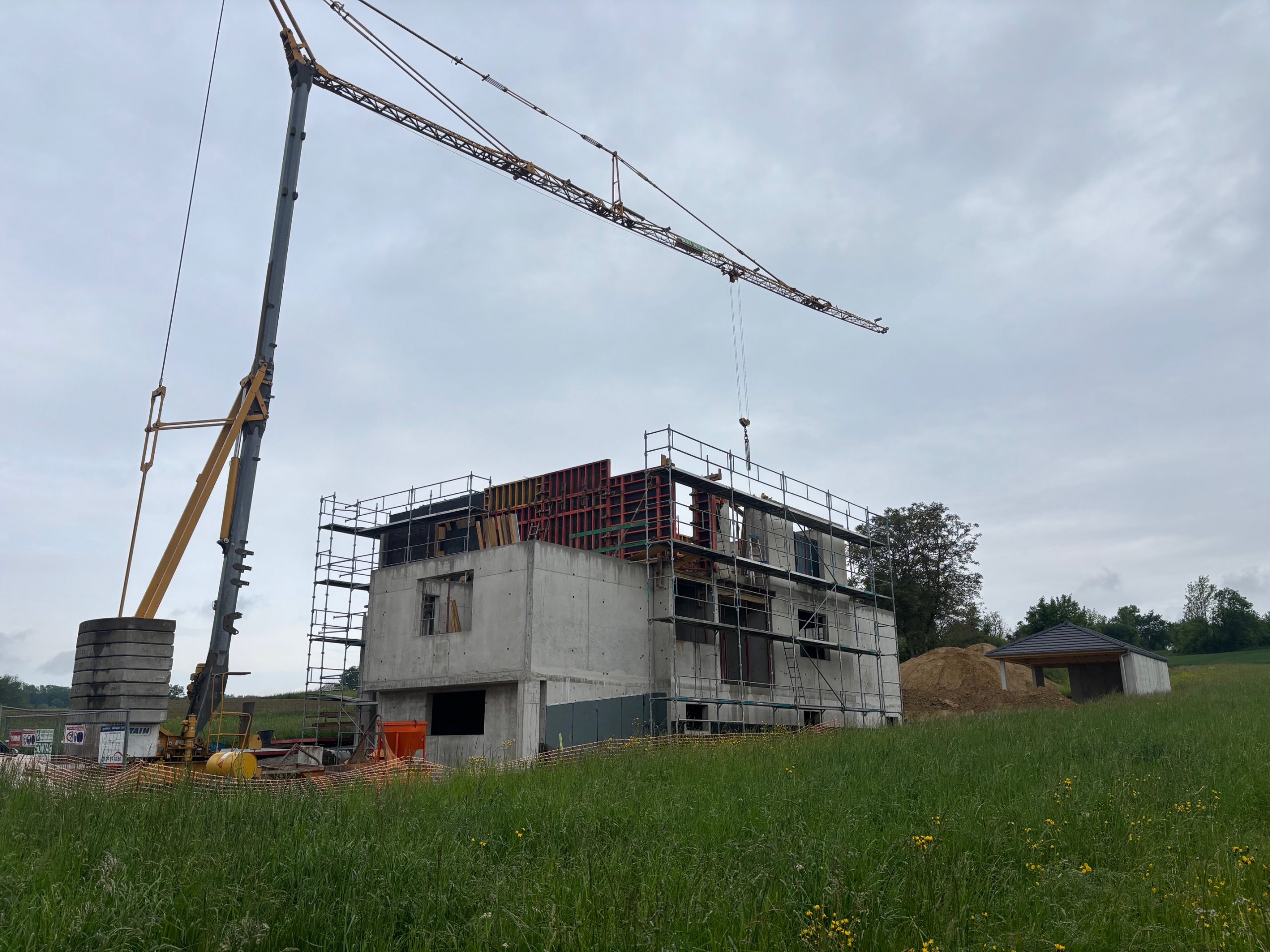 Travaux de gros oeuvre pour maison complète en béton à Wentzwiller proche de Saint-Louis