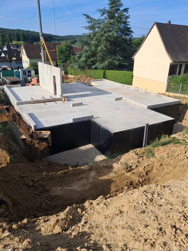 Soubassement pour maison ossature bois à Ballersdorf proche de Altkirch